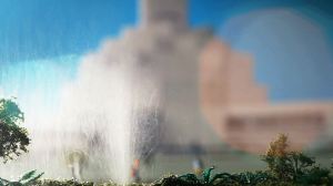 Model with water and flare